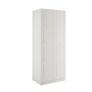Click Here To Enlarge This Photo Of Shaker White Double Wardrobe with Shelves - BEDWP1507D