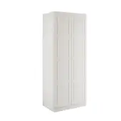 Shaker White Double Wardrobe with Shelves - BEDWP1507D