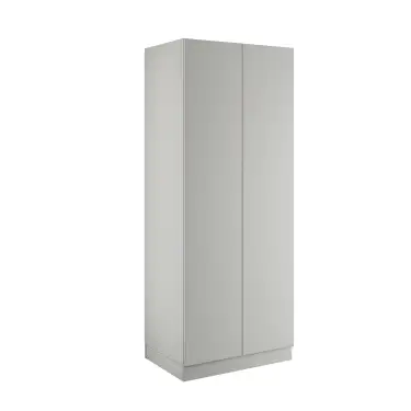 Click Here To Enlarge This Photo Of Slab Light Grey Double Wardrobe with Double Rail - BEDGM1209D