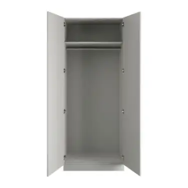 Click Here To Enlarge This Photo Of Slab Light Grey Double Wardrobe with Single Rail - BEDGM1208D