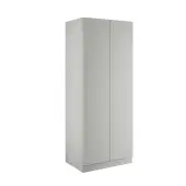 Slab Light Grey Double Wardrobe with Single Rail & Shelves - BEDGM1211D