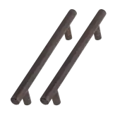 Rubbed Bronze T-Bar Handle (Pack of 2) - BEDHTBAR128ORB