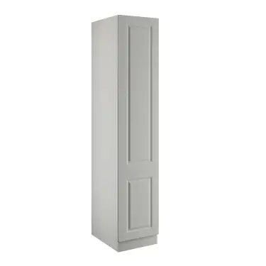 Click Here To Enlarge This Photo Of Classic Square Panel Light Grey Single Wardrobe with Double Rail - BEDGH1603S