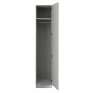 Click Here To Enlarge This Photo Of Classic Square Panel Light Grey Single Wardrobe with Single Rail - BEDGH1602S