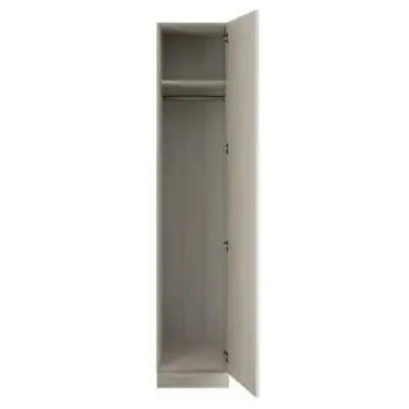 Click Here To Enlarge This Photo Of Classic Square Panel Taupe Grey Single Wardrobe with Single Rail - BEDUH2102S