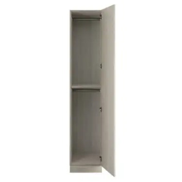 Click Here To Enlarge This Photo Of Classic Square Panel Urban Oak Single Wardrobe with Double Rail - BEDUH2203S
