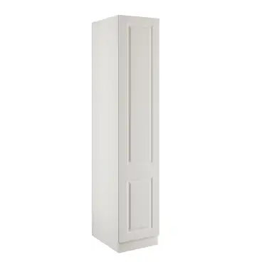 Click Here To Enlarge This Photo Of Classic Square Panel White Single Wardrobe with Double Rail - BEDWH1503S