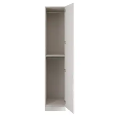 Click Here To Enlarge This Photo Of Classic Square Panel White Single Wardrobe with Double Rail - BEDWH1503S