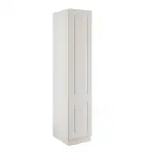 Classic Square Panel White Single Wardrobe with Shelves - BEDWH1501S