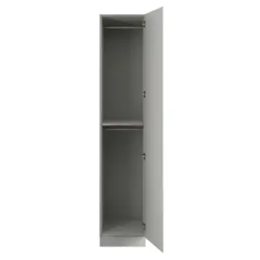 Click Here To Enlarge This Photo Of J-Pull Handleless Light Grey Single Wardrobe with Double Rail - BEDGJ0703S