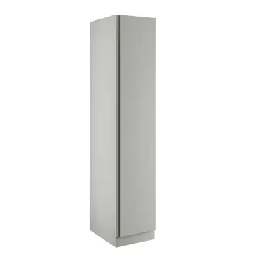 Click Here To Enlarge This Photo Of J-Pull Handleless Light Grey Single Wardrobe with Shelves - BEDGJ0701S
