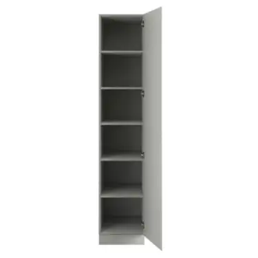 Click Here To Enlarge This Photo Of J-Pull Handleless Light Grey Single Wardrobe with Shelves - BEDGJ0701S