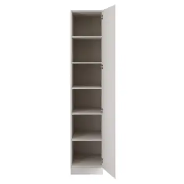 Click Here To Enlarge This Photo Of J-Pull Handleless White Single Wardrobe with Shelves - BEDWJ0501S