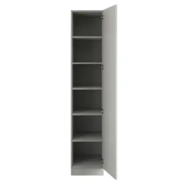 Click Here To Enlarge This Photo Of Shaker Light Grey Single Wardrobe with Shelves - BEDGP1601S