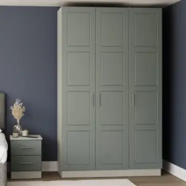 Click Here To Enlarge This Photo Of Shaker Sage Green Single Wardrobe with Single Rail - BEDUP1102S