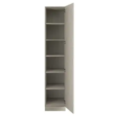 Click Here To Enlarge This Photo Of Shaker Taupe Grey Single Wardrobe with Shelves - BEDUP2101S
