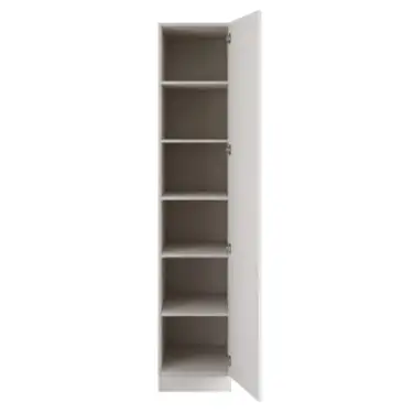 Click Here To Enlarge This Photo Of Shaker White Single Wardrobe with Shelves - BEDWP1501S