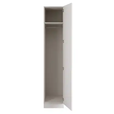 Click Here To Enlarge This Photo Of Shaker White Single Wardrobe with Single Rail - BEDWP1502S