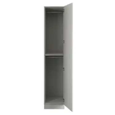 Click Here To Enlarge This Photo Of Slab Light Grey Single Wardrobe with Double Rail - BEDGM1203S
