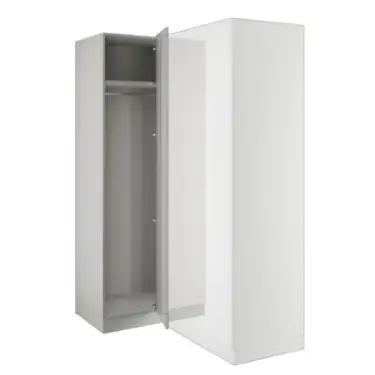 Click Here To Enlarge This Photo Of Classic Square Panel Light Grey Blind Corner Wardrobe - BEDGH1612B