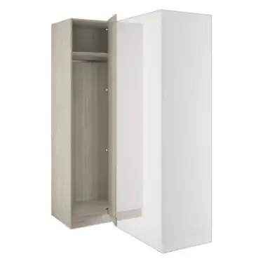 Click Here To Enlarge This Photo Of Classic Square Panel Taupe Grey Blind Corner Wardrobe - BEDUH2112B