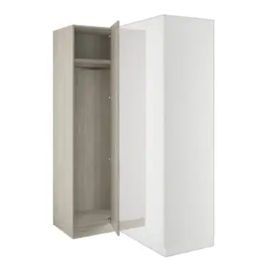 Click Here To Enlarge This Photo Of Classic Square Panel Urban Oak Blind Corner Wardrobe - BEDUH2212B