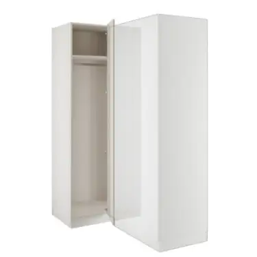 Click Here To Enlarge This Photo Of J-Pull Handleless White Blind Corner Wardrobe - BEDWJ0512B
