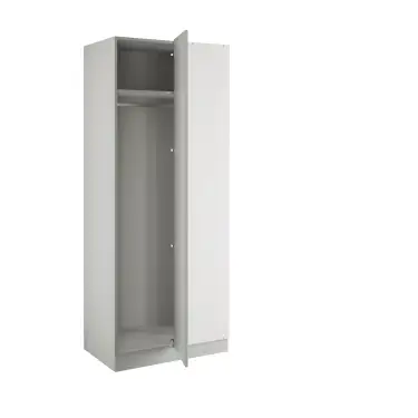 Click Here To Enlarge This Photo Of Shaker Light Grey Blind Corner Wardrobe - BEDGP1612B