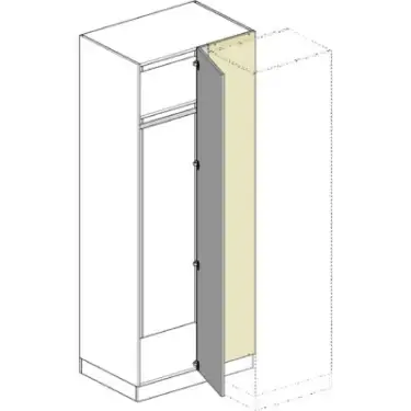 Click Here To Enlarge This Photo Of Shaker Light Grey Blind Corner Wardrobe - BEDGP1612B
