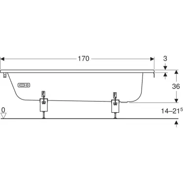 Click Here To Enlarge This Photo Of Twyford Celtic Rectangular Steel Bath BL1502WH – 1700mm x 700mm White Single-Ended Bath with Pre-Drilled Tap Holes