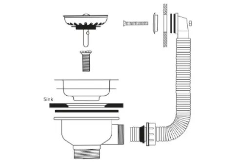 Click Here To Enlarge This Photo Of Caple Basket Strainer Waste and Square Overflow Plate