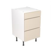 Kitchen Kit Flatpack J Pull Ultra Matt Cashmere 500 Base Unit 3 Drawer - FKKJ0641