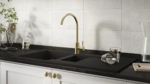 Click Here To Enlarge This Photo Of Side Lever Brushed Tap