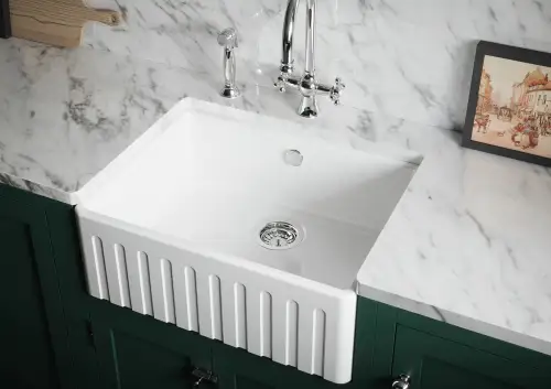 Click Here To Enlarge This Photo Of Fluted Ceramic Sink (Belfast)