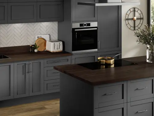 Click Here To Enlarge This Photo Of De Terra Black Stained Oak Worktop - OAK-BLKOIL