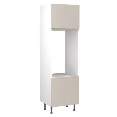 Click Here To Enlarge This Photo Of Kitchen Kit Flatpack J Pull Ultra Matt Light Grey 600 Tall Unit Double Oven - FKKJ0721