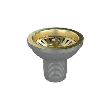 Click Here To Enlarge This Photo Of Kitchen Strainer Waste Brushed Brass