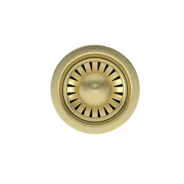 Click Here To Enlarge This Photo Of Kitchen Strainer Waste Brushed Brass