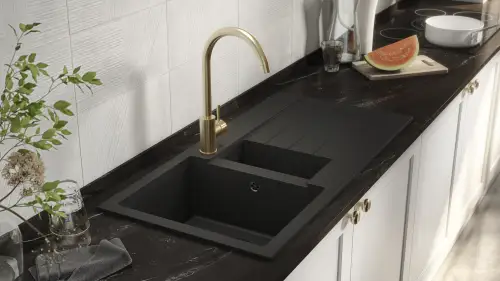 Click Here To Enlarge This Photo Of Side Lever Brushed Tap