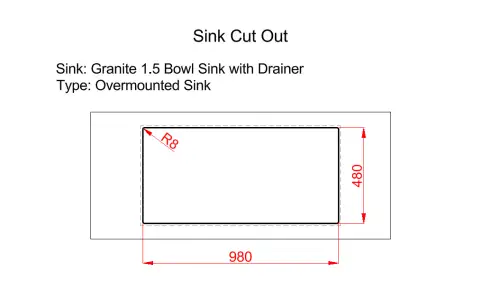 Click Here To Enlarge This Photo Of Granite 1.5 Bowl Sink with Drainer