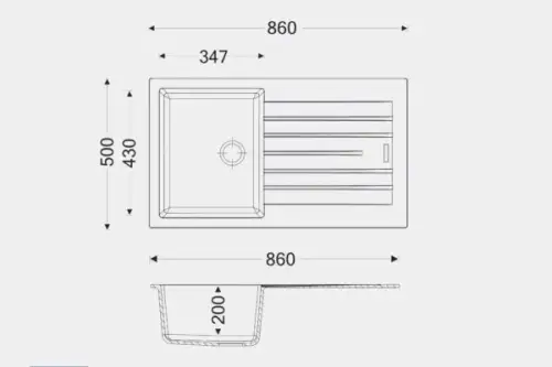 Click Here To Enlarge This Photo Of Granite Sink with Drainer
