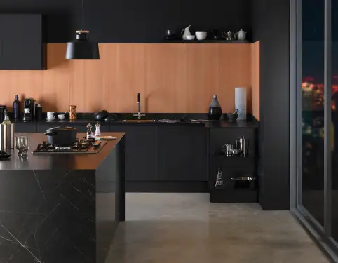 Click Here To Enlarge This Photo Of Aria Nero Grafite Compact Laminate Worktop - F9485