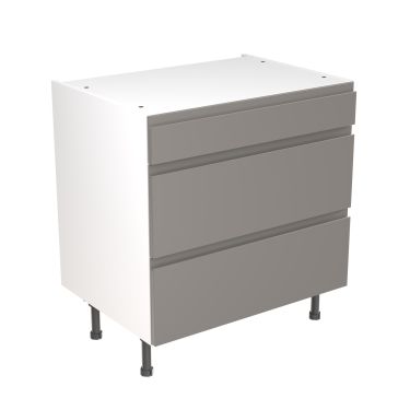 Click Here To Enlarge This Photo Of Kitchen Kit Flatpack J Pull Ultra Matt Dust Grey 800 Base Unit 3 Drawer - FKKJ0807