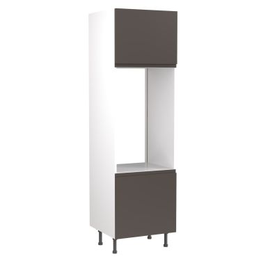 Click Here To Enlarge This Photo Of Kitchen Kit Flatpack J Pull Ultra Matt Graphite 600 Tall Unit Double Oven - FKKJ0921