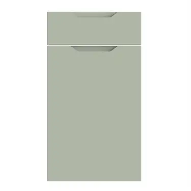 Click Here To Enlarge This Photo Of Bella Supermatt Sage Green : Style : Integra. MDF Vinyl Wrapped Door/Drawer