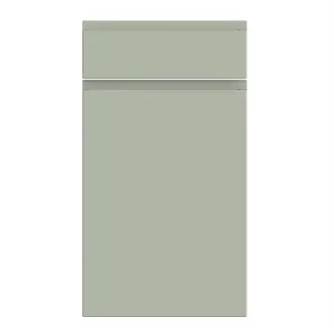 Click Here To Enlarge This Photo Of Bella Supermatt Sage Green : Style : Knebworth. MDF Vinyl Wrapped Door/Drawer