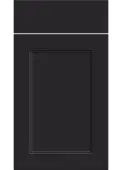 Bella Supermatt Black : Style : Rowen. MDF Vinyl Wrapped Door/Drawer