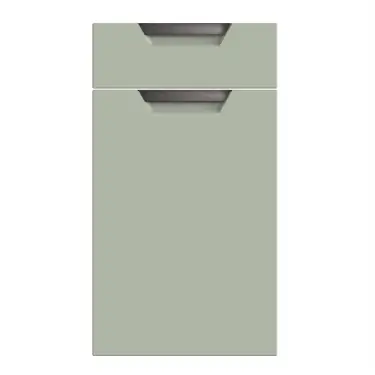 Click Here To Enlarge This Photo Of Bella Supermatt Sage Green : Style : Segreto. MDF Vinyl Wrapped Door/Drawer
