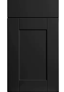 Click Here To Enlarge This Photo Of Bella Supermatt Black : Style : Shaker. MDF Vinyl Wrapped Door/Drawer