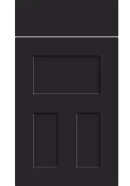 Click Here To Enlarge This Photo Of Bella Supermatt Black : Style : Stratford. MDF Vinyl Wrapped Door/Drawer